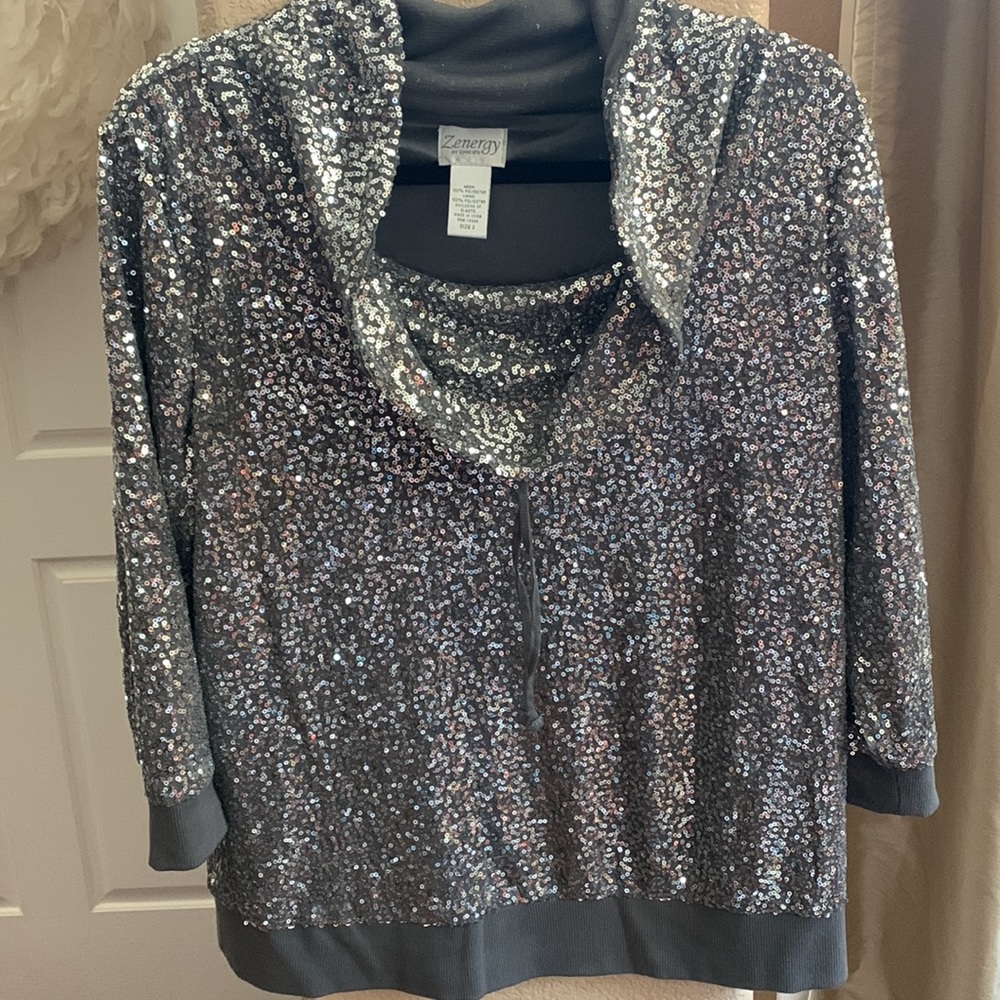 Chicos Zenergy size 2 or large in US. SEQUIN and lined - Picture 8 of 10
